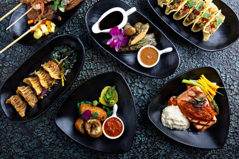 Asian gourmet food on the table